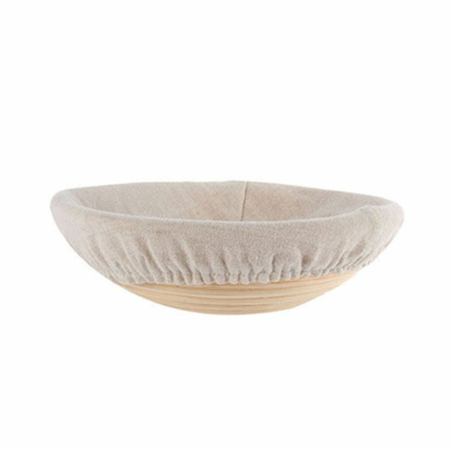 SS000007 Natural Rattan/Cane with linen liner Round 22x8cm Hospitality Lab